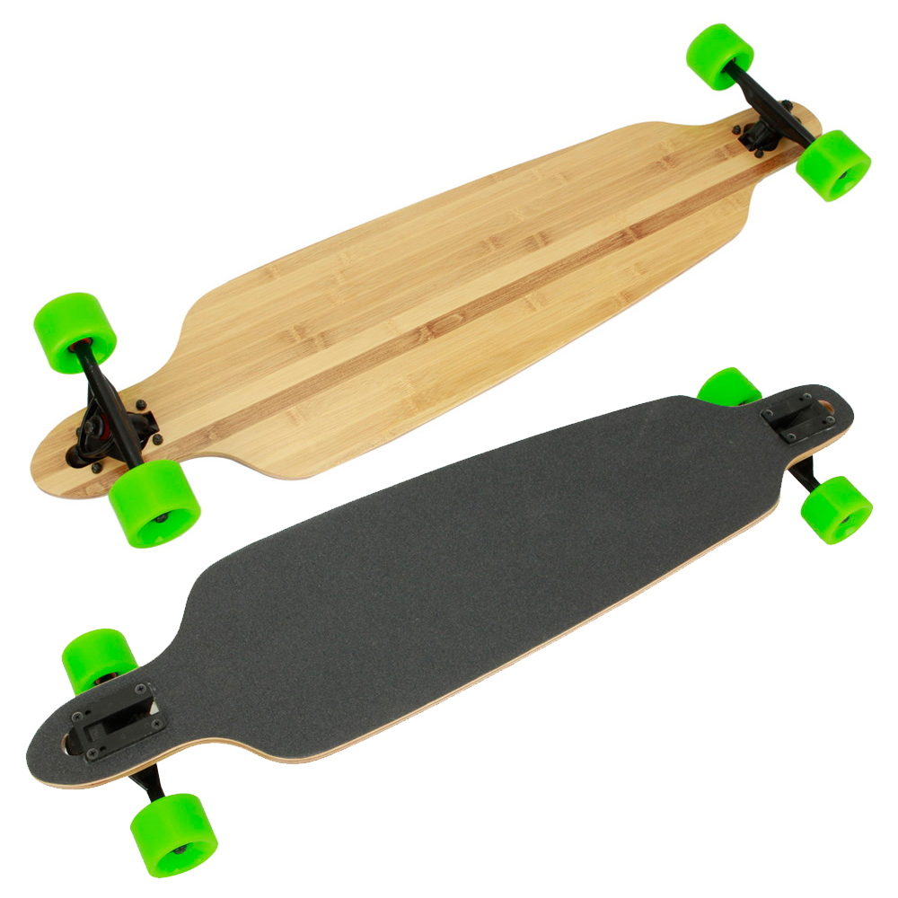 Bamboo Wood Maple Skateboard Complete Drop Through Thru Longboard 10